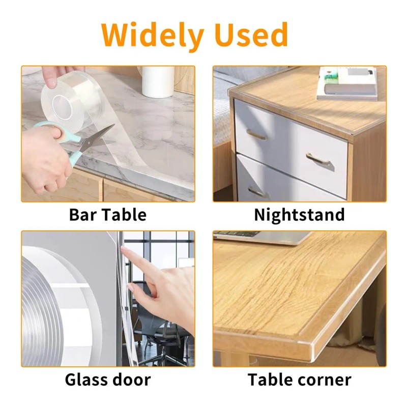 Tira Protectora De Borde Transparente 4 Cm X 3 M