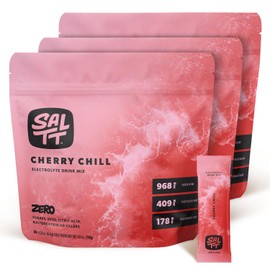 Keto Chow SALTT Electrolytes Powder Flavored Drink Mix - Cherry Chill - 90 Hydration Packets - Magnesium, Potassium, Sodium, Trace Minerals - Zero Sugar & Gluten Free - 3 Packs of 30