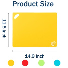 Chopping Board Set - 4 Pcs Kitchen Cutting Mat Flexible Mat Chopping Board Set Kitchen Ware with Colourful Food Icons Multicolour Flexible Fold for Cooking,Chopping