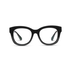 Peepers by PeeperSpecs Women's Center Stage Oversized Soft Square Blue Light Blocking Progressive Reading Glasses, Black, 1.00 + 1