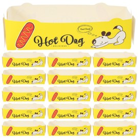 Sandwich Containers Sandwich Containers 50PCS Disposable Hot Dog Paper Serving Trays Hot Dog Fries Boxes Recyclable Paper Plate for Picnics and Parties Decorative Trays Decorative Trays