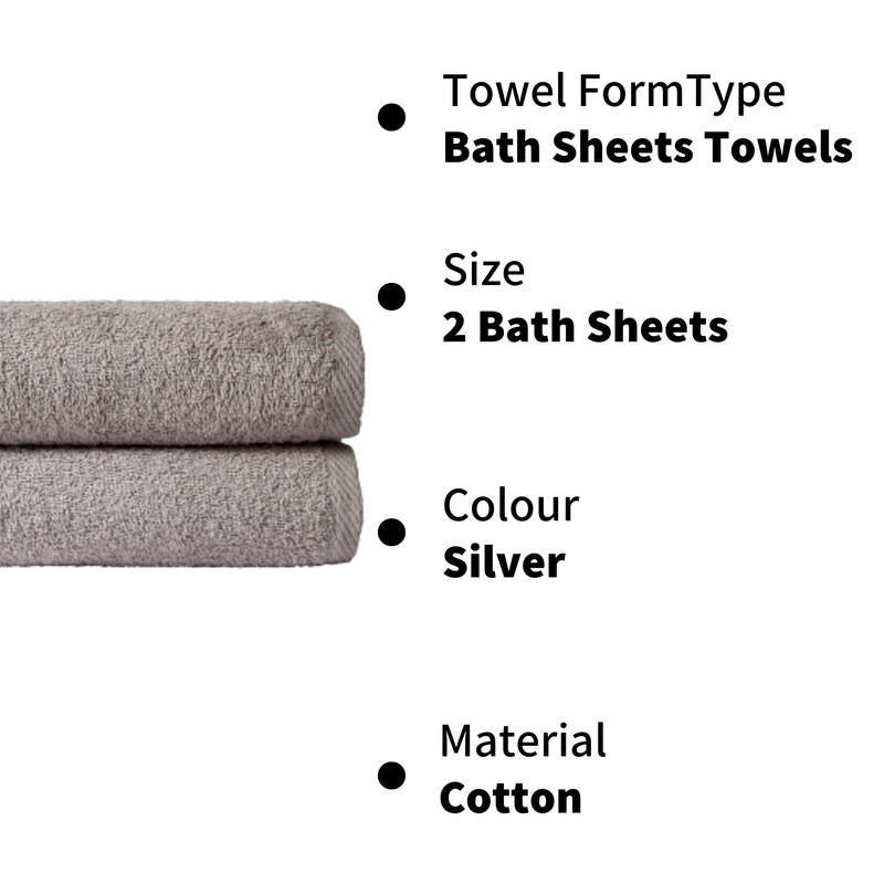 Olivia Rocco Pack Of 2 Bath Sheets Everyday 100% Cotton