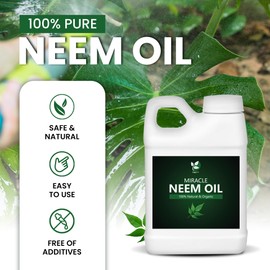 Yield Rx 100% Pure Cold-Pressed Concentrated Neem Oil – Natural Care for Indoor & Outdoor Plants and Vegetables (32 Oz)