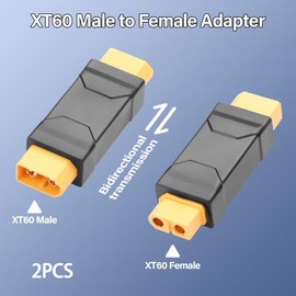 JSADZKJ XT60 Connector Adapter, Upgrated XT60 Male to Female Converter Plug,XT60 No Wire Adapter Converter for Energy Storage Power,Outdoor Power,Drone Battery 2Pcs (M to F)