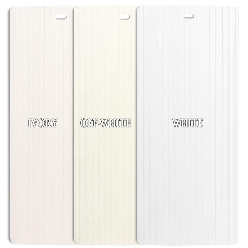 DALIX Ribbed Replacement Blinds Vertical Slats Off White 64.5" Window