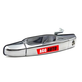 AggAuto Exterior Door Handle, Front Left Side Compatible with Chevy 2007-2014, GMC Sierra Yukon, Chrome Handle Replaces 22738721, 20828258, 25960525
