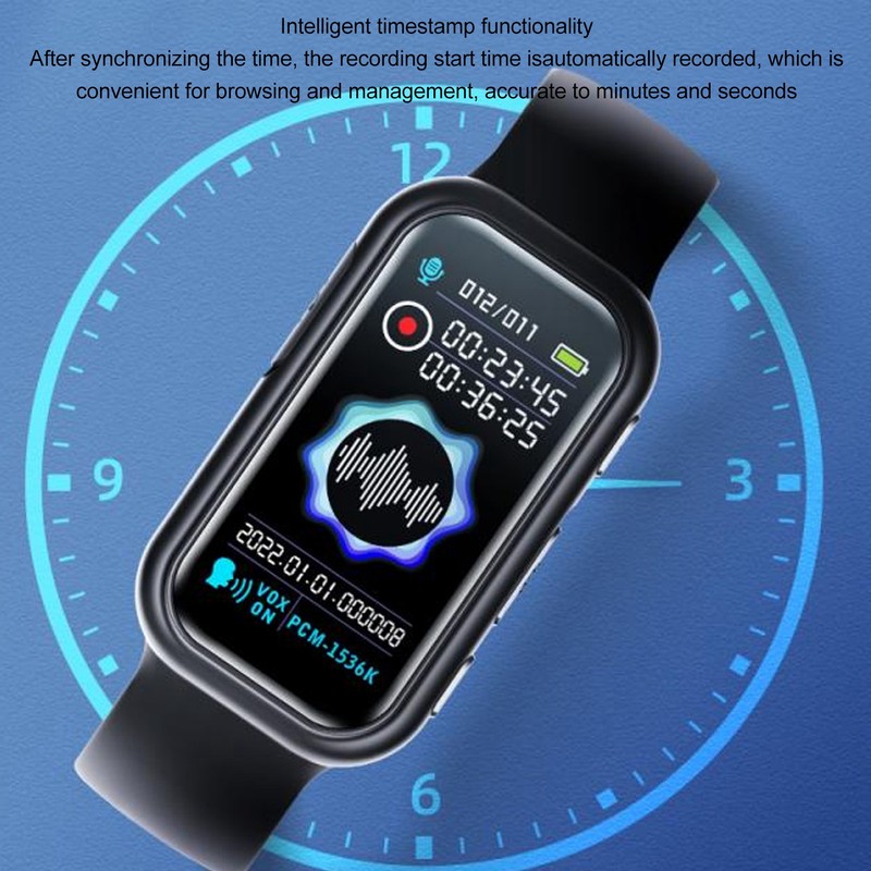 Voice Recorder Watch HD Noise Reduction MP3 Player File Encryption