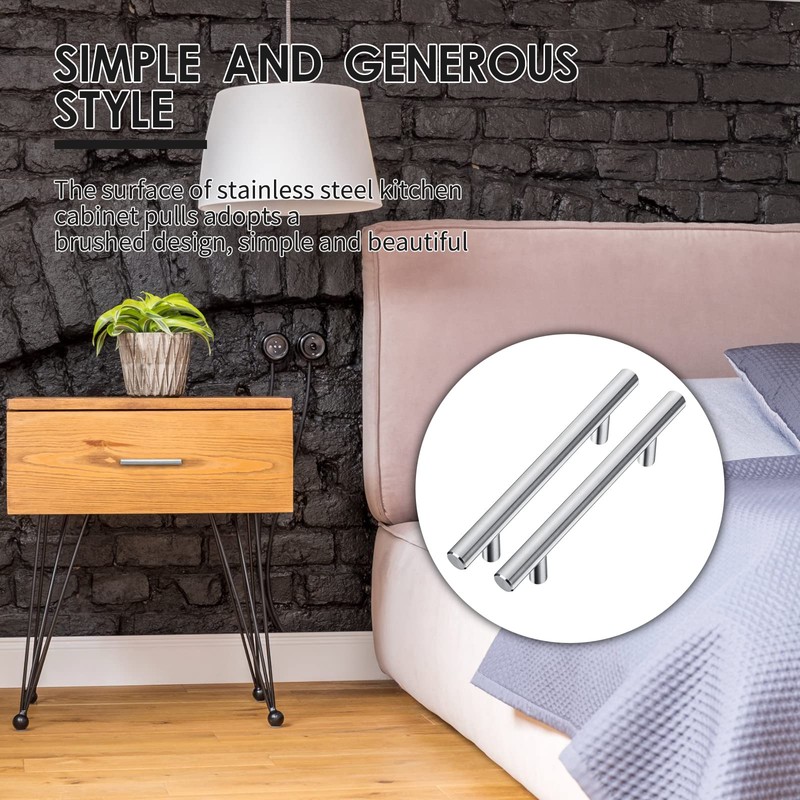 Nuogo 50 Pack 6 Inch Brushed Cabinet Pulls Kitchen Stainless