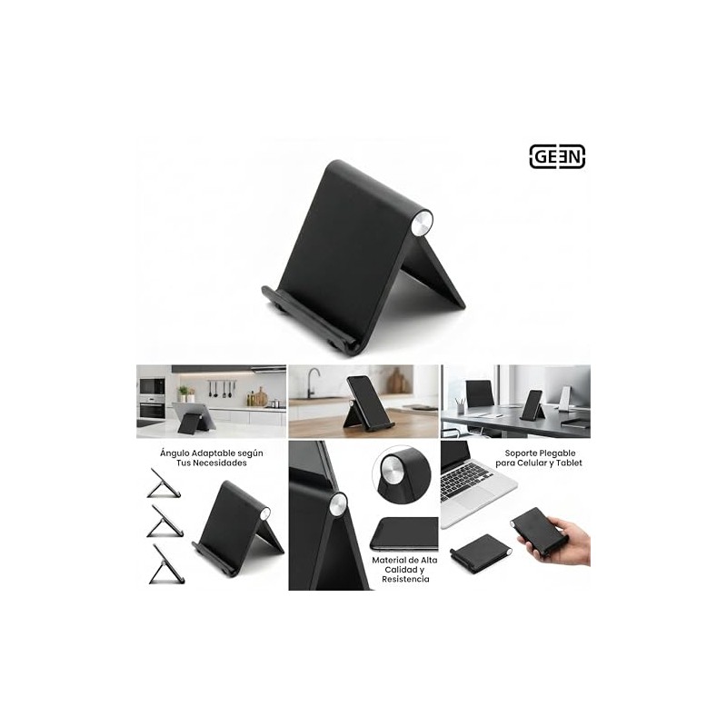GEEN Soporte Plegable para Celular y Tablet. Ángulo Adaptable según
