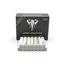 White Elephant 9mm Charcoal Filters (White, 40 Pack)