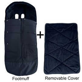 Brogtorl Universal Pushchair Warm Footmuff Soft Lining and Splash-proof Fabric Compatible with Doona Car Seat & Pushchair - Suitable for 95% Car Seat and Pushchair, Black, Practical