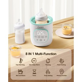 LAREX Bottle Warmer, Fast Baby Bottle Warmer for Breastmilk and Formula, with Timer and Accurate Temp Control, 8-in-1 Baby Milk Warmer BPA Free with Digital Display, Bottle Warmers for All Bottles