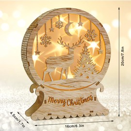 Aragallant LED Christmas Lighting Made of Wood, Christmas Star Lighting Window Lighting, LED Christmas Decoration Wood, LED Elk Light, Christmas Decoration LED for Indoor Balcony