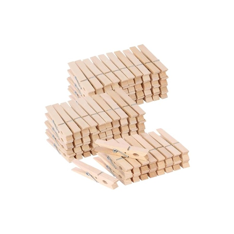 120pcs Clothes Pins Wooden Clothespins 7cm Heavy Duty Wood Clips