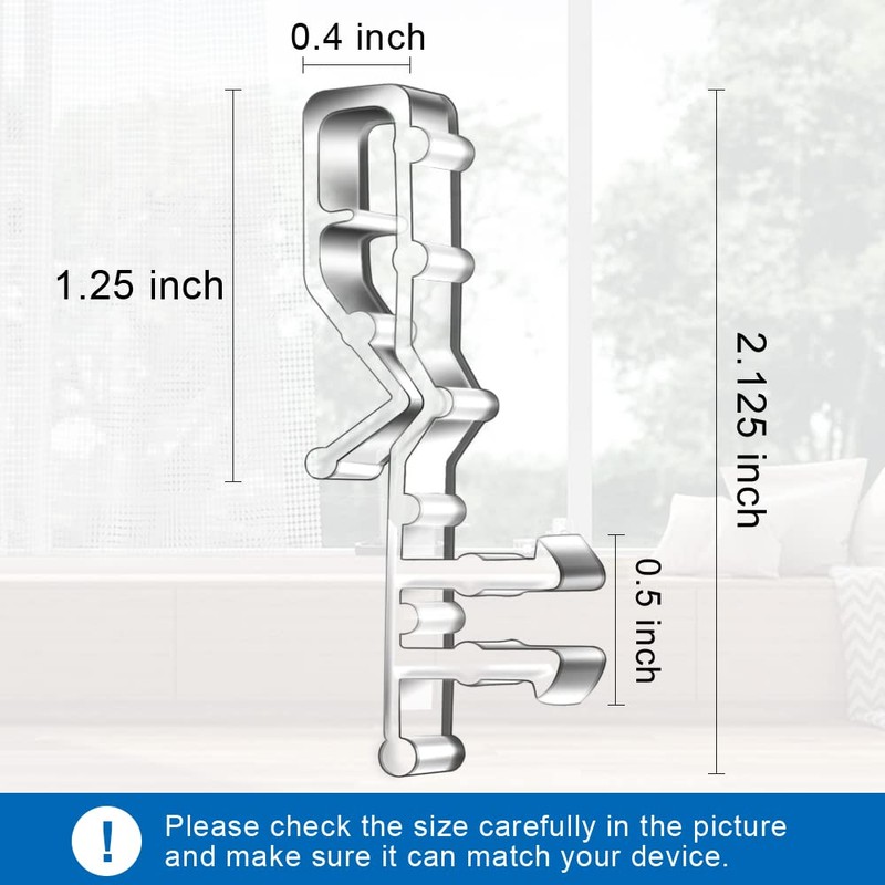 Hidden Channel Valance Clips, 2-1/8inch Clear Plastic Valance Clips for