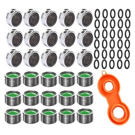 Pack of 30 Tap Attachment Aerator, M24 Aerators for Taps M24 with ABS Filter Including Mixing Nozzle Key Premium Tap Strainer Insert for Bathroom Kitchen