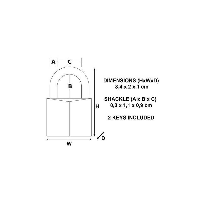 Master Lock Padlock, Solid Brass Lock, 3/4 in. Wide, 120T