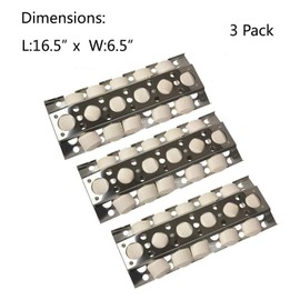 GasSaf Heat Plate Replacement for Select Turbo Gas Grill Models, 16.5 inch 3-Pcs Stainless Steel Heat Plate, Heat Tent, Burner Cover, Vaporizor Bar and Flavorizer Bar(16 1/2x 6 1/2inch)(3-Pcs)