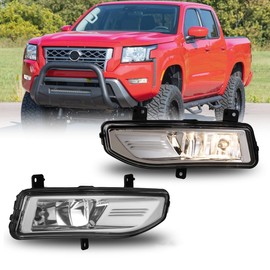 Winjet Fog Lights for 2022 2023 Nissan Frontier with H8 12V 35W Halogen Bulbs Driving Fog Lamps Replacement w/Wiring and Switch Kit Clear Lens