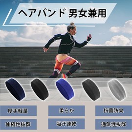 Headband, Sweatband, Sweatband, Breathable, Knit Headband, Sports, Hair Turban, Stretchable, Durable, Soft, Exercise, Facial Washing, Football, Running, Dance, Yoga, Jogging, Unisex, Set of 3 (Black +