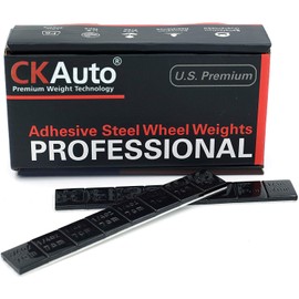 CKAuto CKAuto 1/4oz, 0.25oz, Black, Adhesive Stick on Wheel Weights, EasyPeel Tape. Cars, Trucks, SUVs, Motorcycles, Low Profile, 60oz/Box, U.S. OEM Quality, (240pcs)