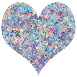 Heart Star Butterfly Craft Sequins Holographic Nail Glitte Confetti Shell Snowflakes Nail Art Holographic Glitter Nail Art Glitter Sequins for Women Girls Nail Decoration(Purple-50G)