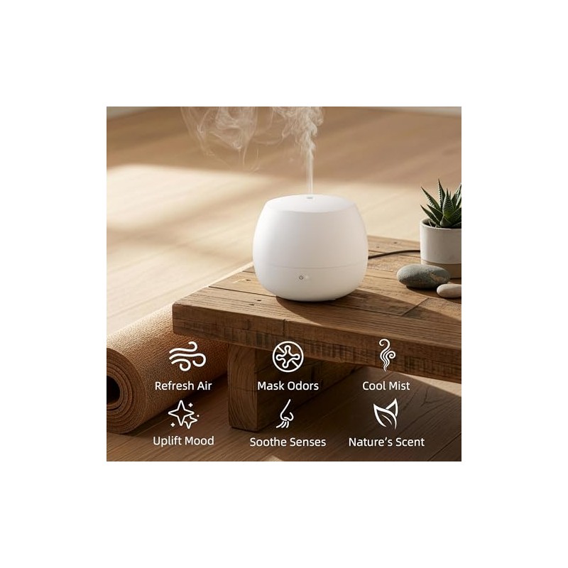 Essential Oil Diffuser, Small Ultrasonic Aromatherapy Diffuser with Auto-Off Function,