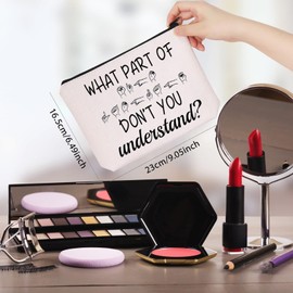 Funny Sign Language Gift What Part of Don’t You Understand Zipper Pouch Makeup Bag (B-ASLPart CA)