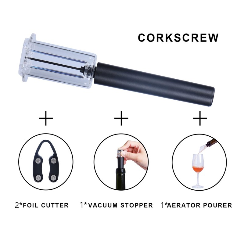 Wine Air Pressure Pump Bottle Opener Set,Simple Wine Pump Cork
