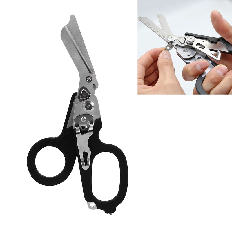 Emergency Response Shears Foldable Multifunctional Scissors Portable Stainless Steel Scissors