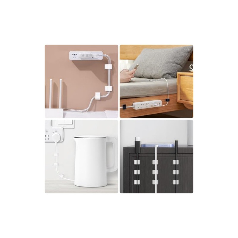 Clips Organizador de Cables Autoadhesivo,Soportes de Cable Adhesivos,para Gestión de