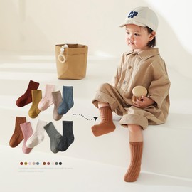 AOIREMON Boys Girls Socks,10 Pairs Soft Cotton Crew Socks For 0-12 Years Old Boys Girls Kids Breathable Infant Ankle Socks For Baby Boy Girl