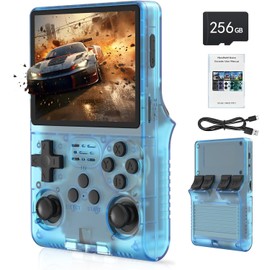 LIKYO Consola de Videojuegos Retro Portátil 256GB + 30000 Juegos Clásicos Retro Portátil Consola de Videojuegos Retro Portátil (Azul)