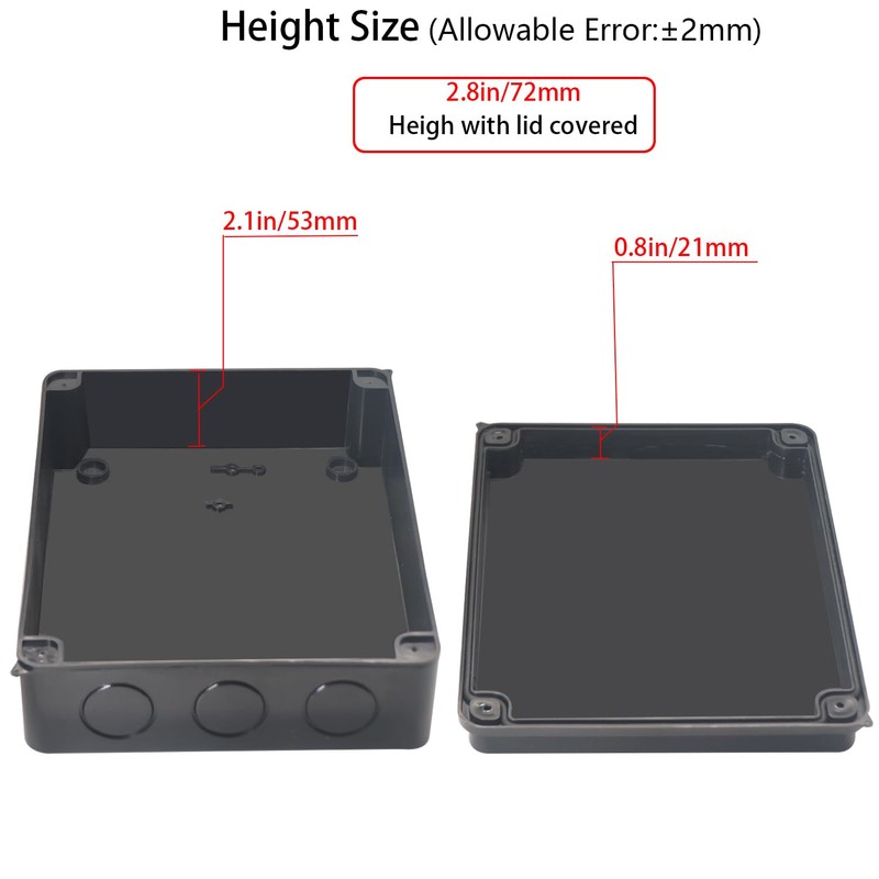 Junction Box IP65 Outdoor Waterproof Box with Reserved Holes ABS