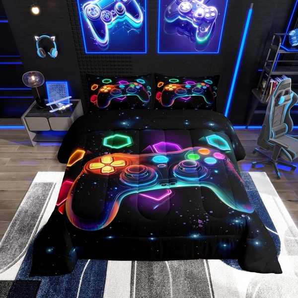 Erosebridal Game Consoles Boys Twin Comforter Set Gamer Gifts,Gaming Twin