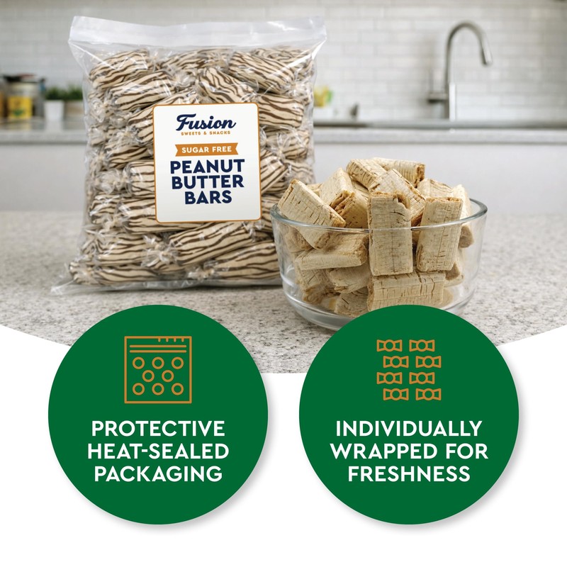 Sugar Free Peanut Butter Bars - 1 Pound Individually Wrapped