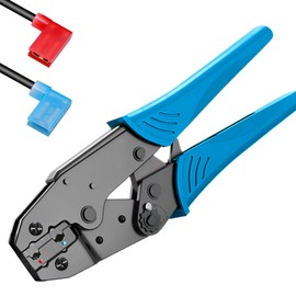 smseace Flag Terminal Crimper AWG 22-14 (0.5-2.5mm²) Electrical Crimping Tool for right angle spade connector Ratchet Terminal Crimper