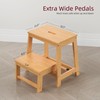 BEKVEM Bamboo Folding Step Stool with Sturdy Structure and Wide