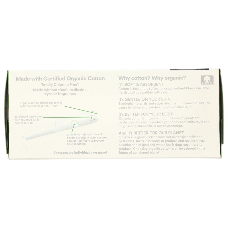 365 by Whole Foods Market Organic Super Tampons Cardboard Applicator,