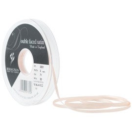 Berisfords Double Satin Ribbon, Peach, 3 mm