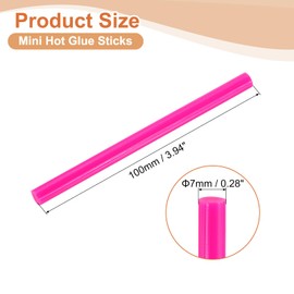 sourcing map 16 Pcs Mini Hot Glue Sticks, 0.28" Dia x 3.94" Long EVA Glue Gun Sticks, Pink Mini Hot Melt Glue Sticks for DIY Craft Sticky Projects