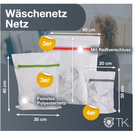 Everhomely® 100x Premium Laundry Net Set - Net for Washing Machine Laundry Bag in Various Sizes - Wash Bag & Laundry Bag with Zip