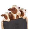 Deco 79 Polystone Cow Decorative Sign Chalkboard with Brown Tree