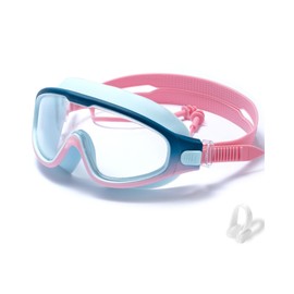 seasprint Swim Goggles for Kids 6-12, Wide View Anti-Fog UV Protection No Leaking,Boys Girls Youth Swimming Goggles(Navy Blue Pink)