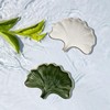YoHyien Ceramic Soap Dish with Drainage, Ginkgo Leaf Shaped Soap