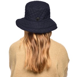 Angela & William - Gorro de lluvia acolchado y plegable, con cordón ajustable, con cubeta, Marino, AdjusMesa