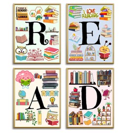Reading Posters for Classroom Reading Corner Decor,Reading Strategies Posters for Classroom Library Decor,Read Sign Bulletin Board Set for Pre School Elementary Middle Daycare Wall Decor (Read)