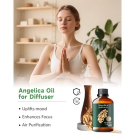 Angelica Root Essential Oil Pure Mumianhua Natural Angelica Oil for Diffuser, Aromatherapy, Skin, Hair, Massage & Candle Making 3.38 Fl Oz