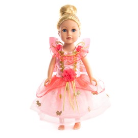 Little Adventures Butterfly Fairy Girl Doll Dress with Wings - Doll Not Included - Machine Washable Child Pretend Play and Party Doll Clothes with No Glitter