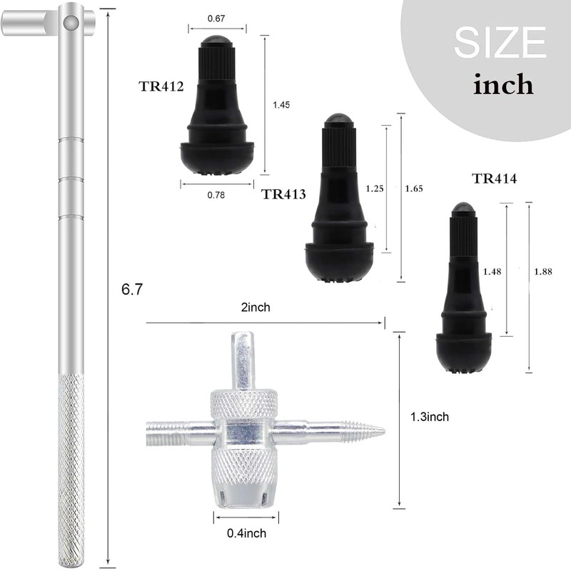 ZHSMS Valve Stem Puller Installer Tool, 5Pcs TR412, 5Pcs TR413,